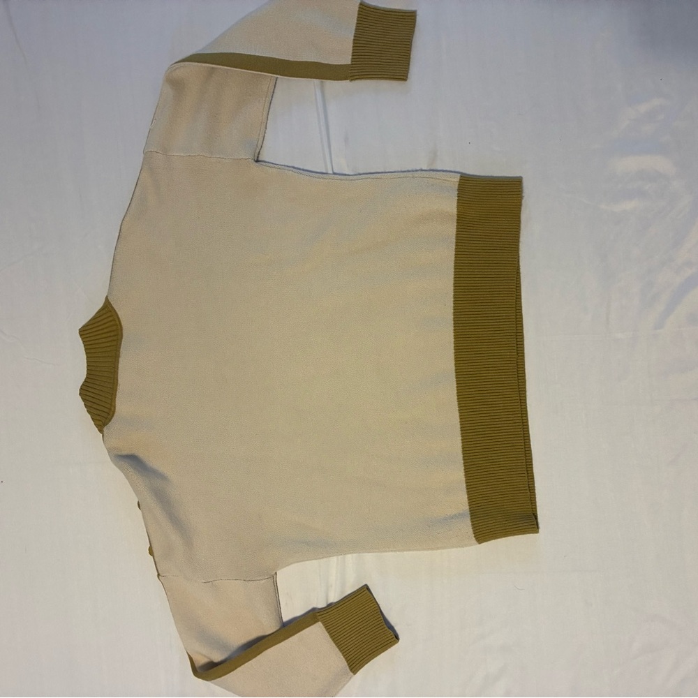 Beige and Green Cynthia Rowley Sweater Women's Size Large